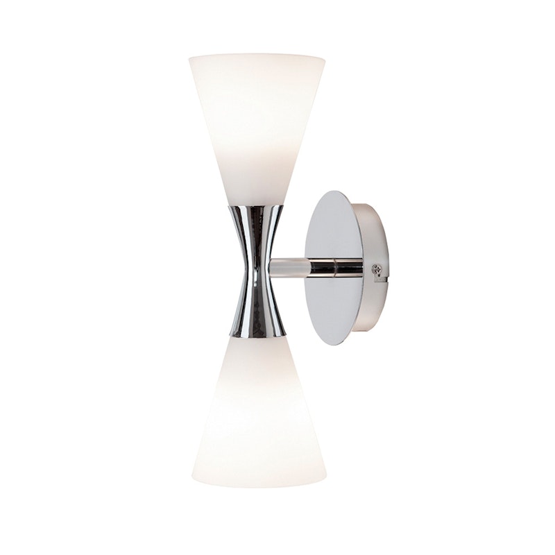 Harlekin Duo Wall Lamp, Chromium/White