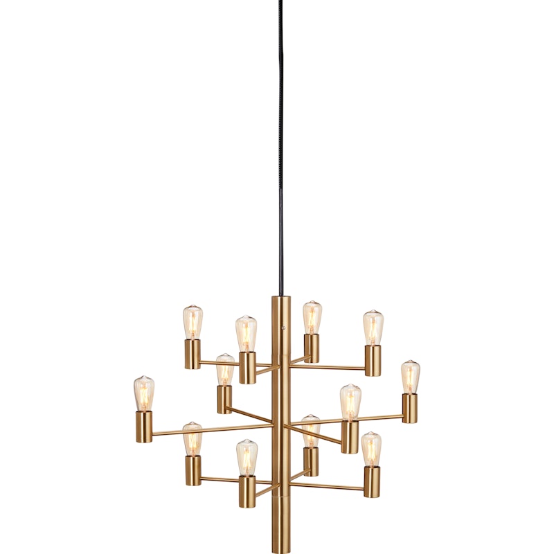 Manola 12 Chandelier Dimmable LED, Satin Brass