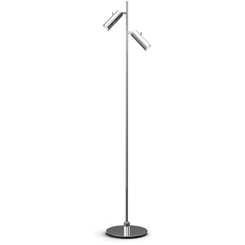 Pipeline Floor Lamp Double, Chrome