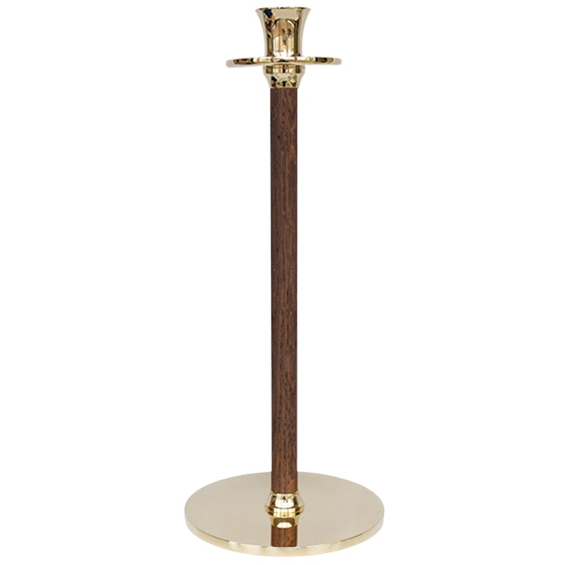 Alto Basso Candlestick 30 cm, Walnut/Brass