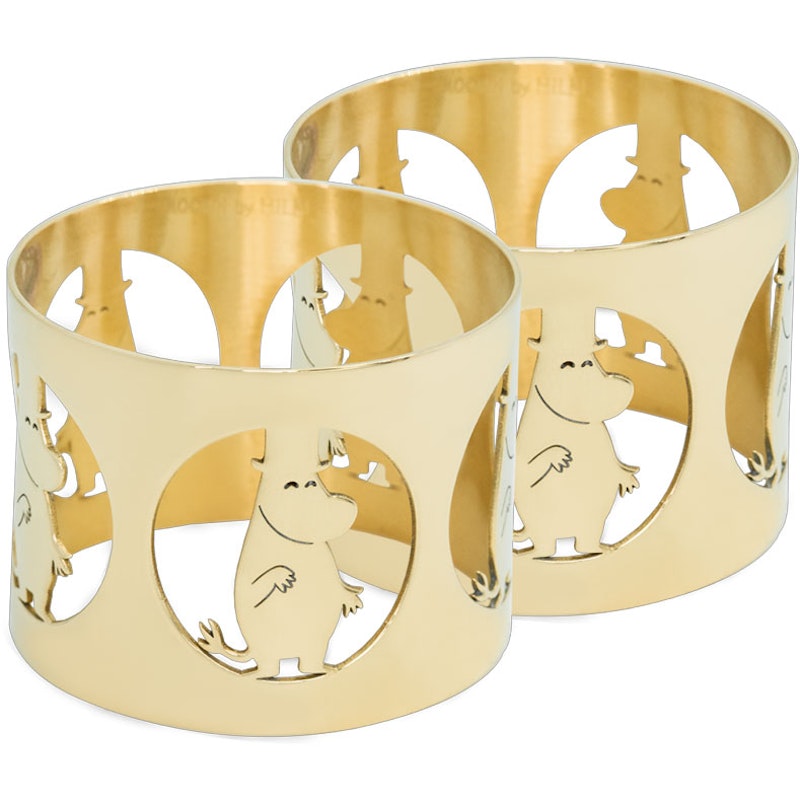 Hilke X Moomin Napkin Ring Moominpappa 2-pack, Brass