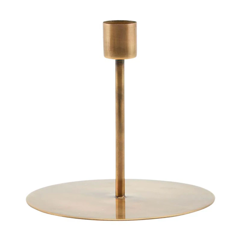 Anit Candle Stand 12 cm, Antique Brass