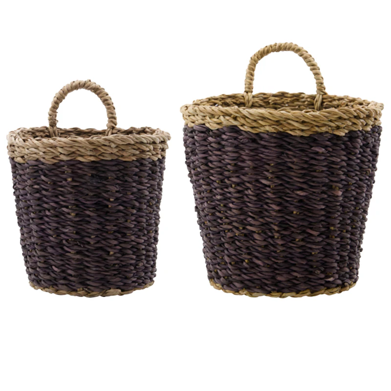Here Basket 2-pack, Plum / Natural