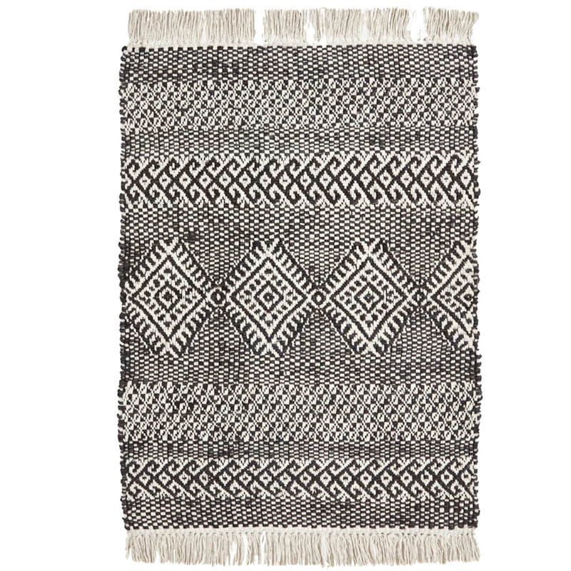 Ethnic Rug 60x90 cm, Black/Nature