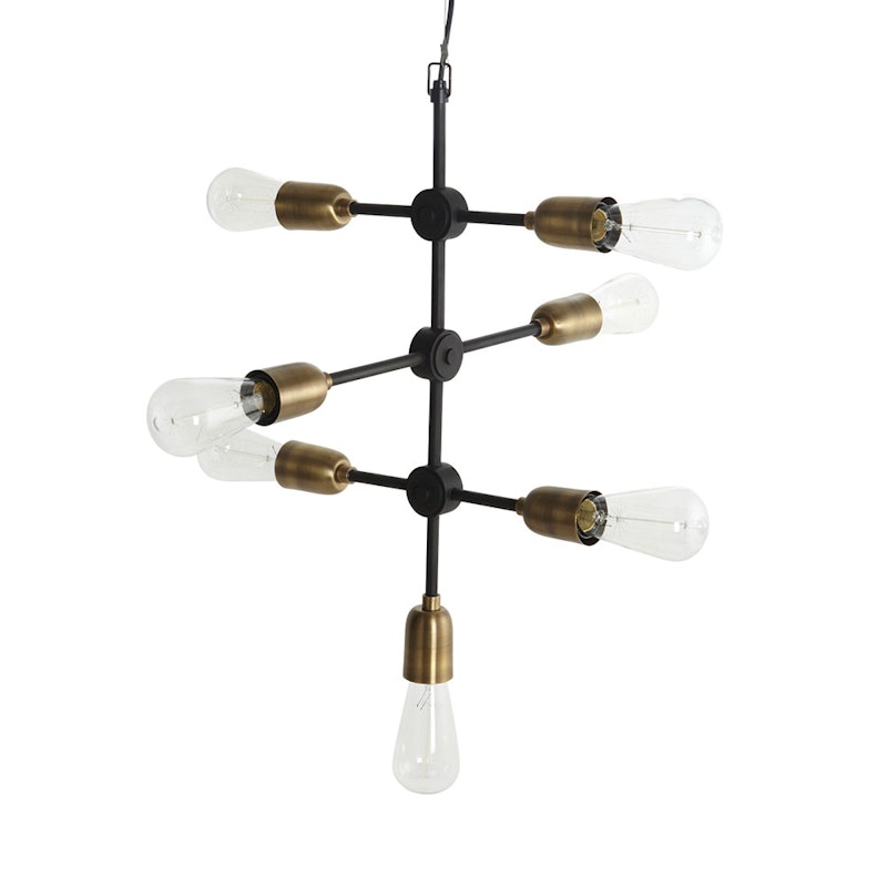 Molecular Pendant 58cm, Brass/Black