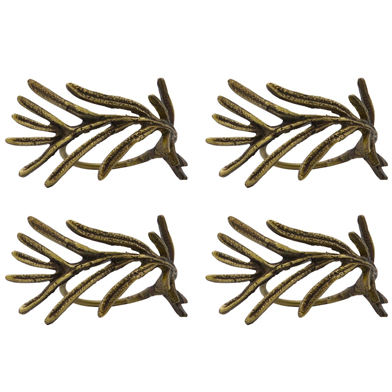 Mistle Napkin Ring 4-pack, Antique Brass