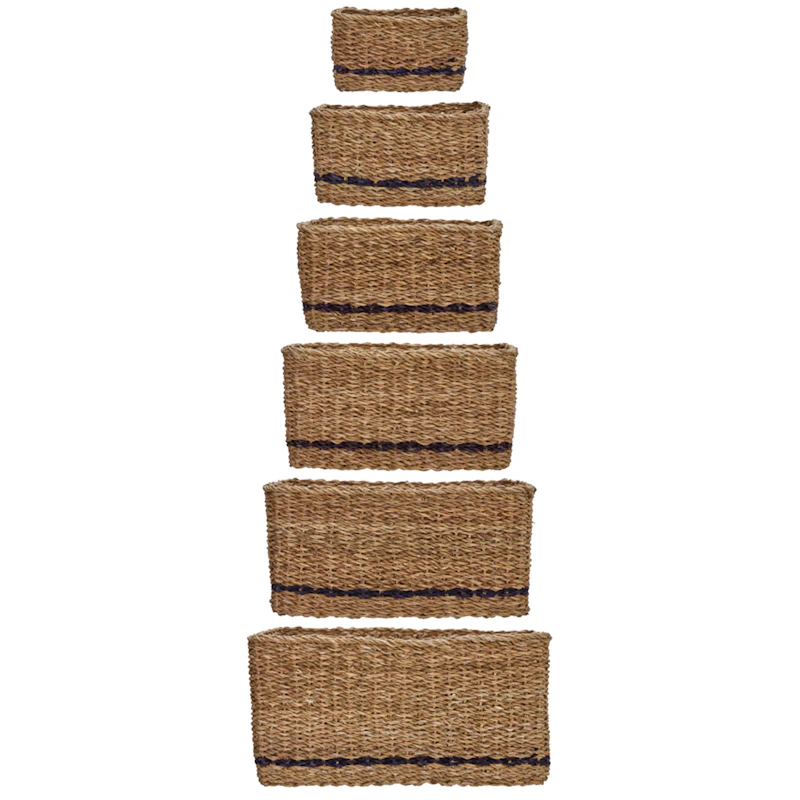 Squares Set With 6 Baskets, Natural