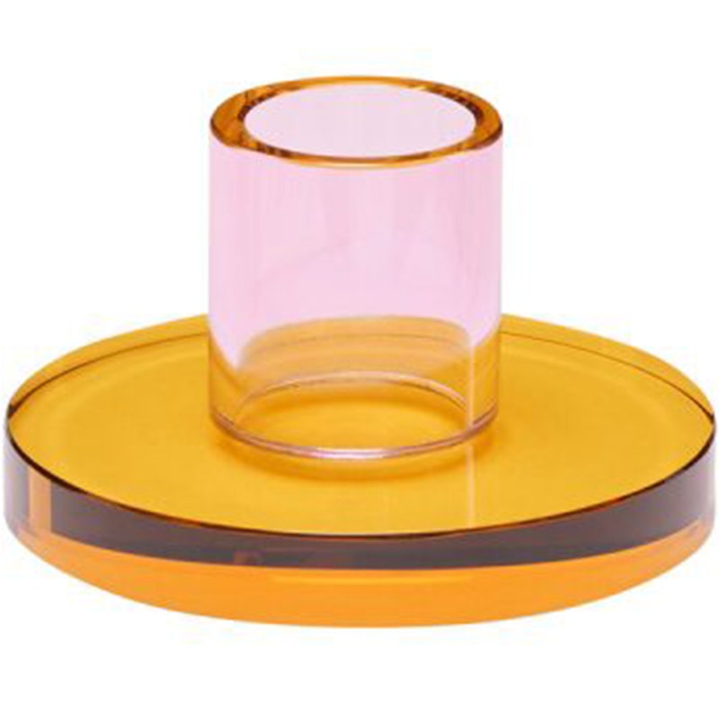 Astra Candlestick, Pink/Orange