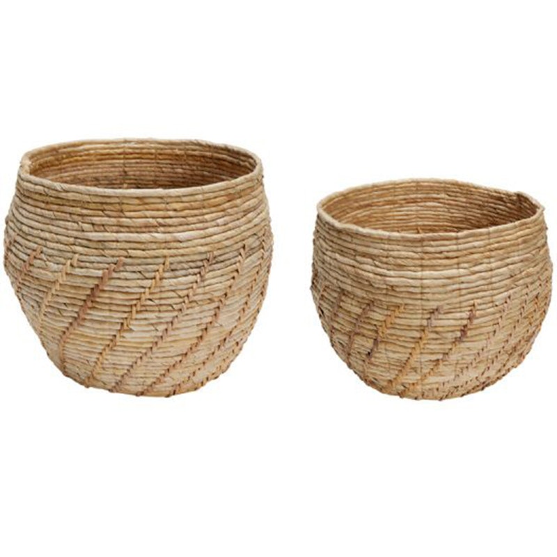 Luxe Round Baskets 2 pack Natural