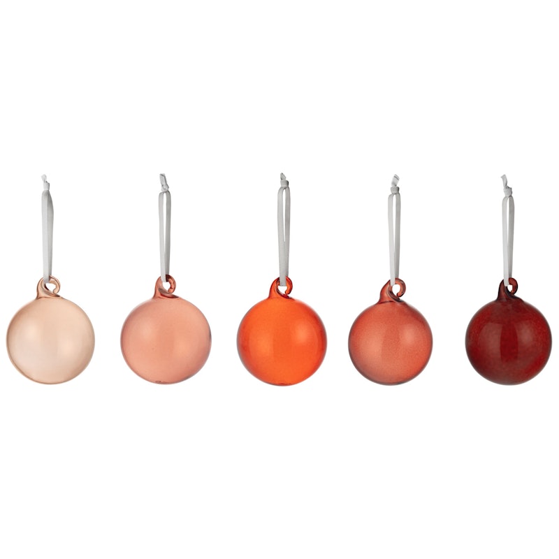 Baubles 4 cm 5-pack, Red