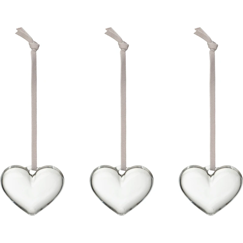 Iittala glass heart 50mm clear 3-pack