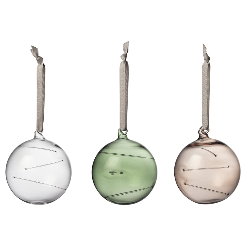 Sun Ball 80 mm 3-pack, Green / Linen / Clear