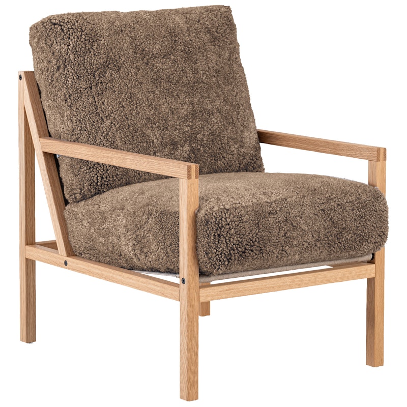 Seventy Five Wood Armchair, Oak / Sheepskin Sahara