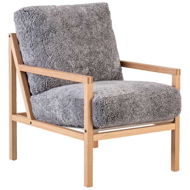 Seventy Five Wood Armchair, Oak / Sheepskin Scandinavian Grey