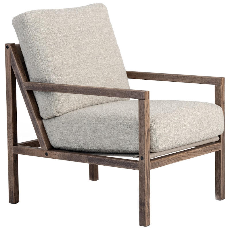 Seventy Five Wood Armchair, Smoked Oak / Bouclé Sand