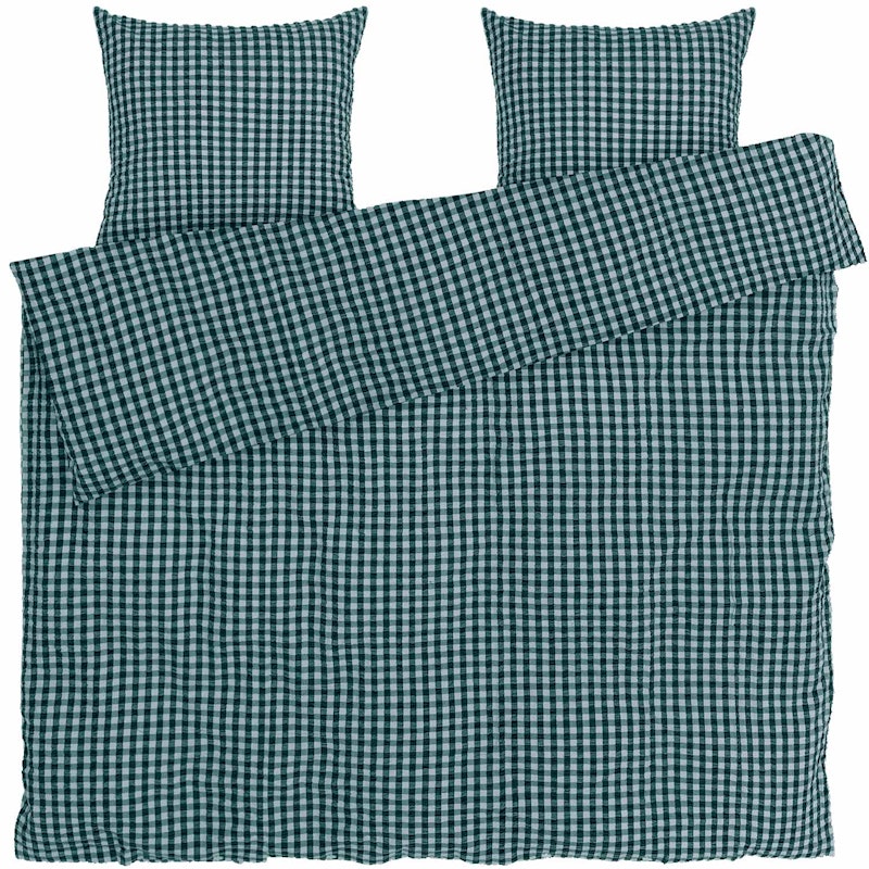 Bæk & Bølge Duvet Cover Set 220x220 cm, Green / Light Blue