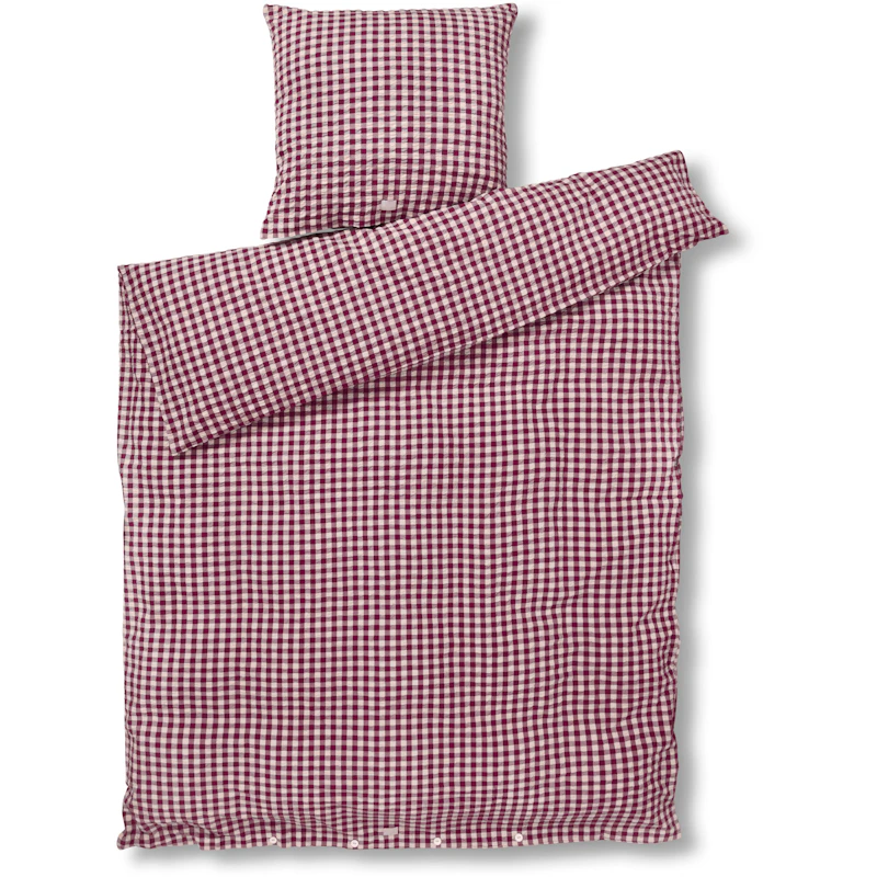 Bæk & Bølge Duvet Cover Set 140x200 + 60x63 cm, Pink / Plum