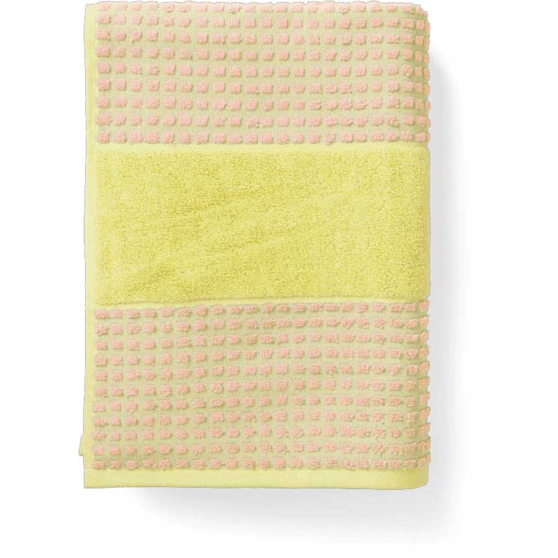 Check Towel 50x100 cm, Yellow / Pink