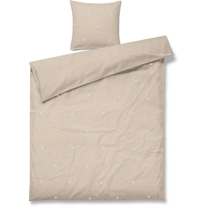 Daisy Bed Set 140x200 + 60x63 cm, Sand / White