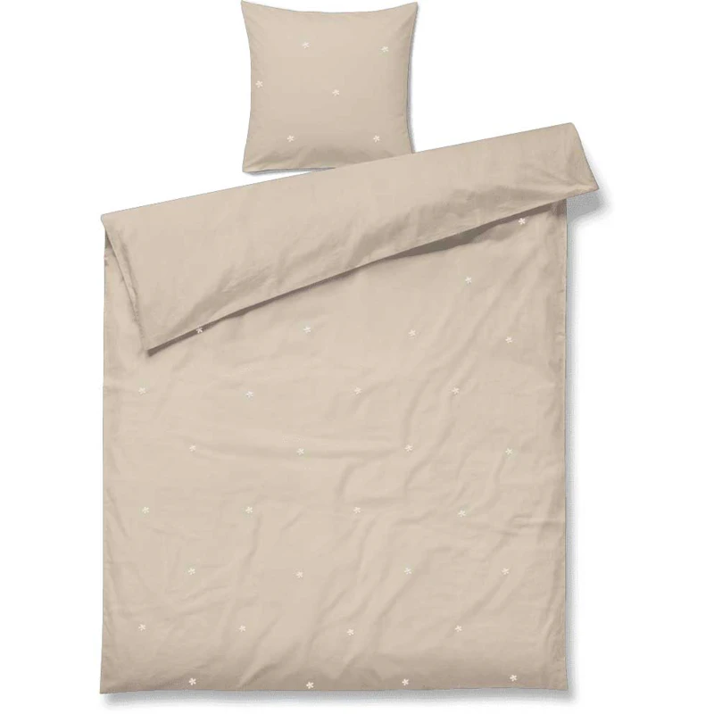 Daisy Bed Set 150x210 + 50x60 cm, Sand / White