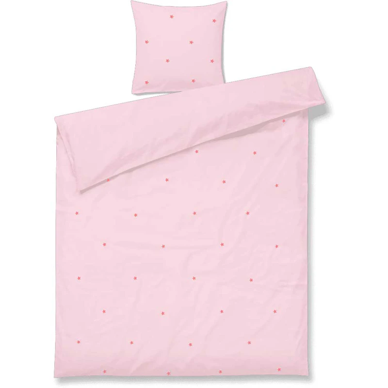 Daisy Bed Set 140x220 + 60x63 cm, Pink / Red