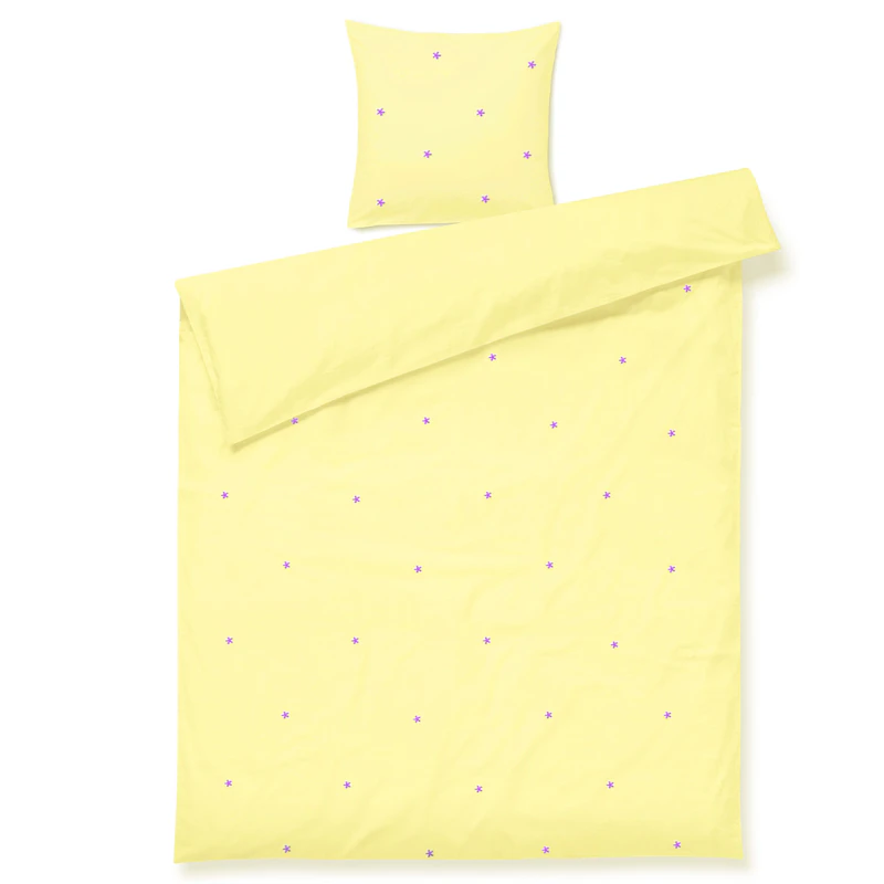 Juna Duvet Cover Set 140x200 cm + 60x63 cm, Yellow