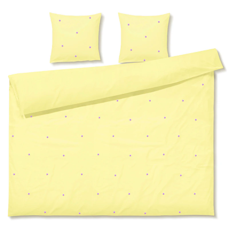 Juna Duvet Cover Set 220x220 cm + 50x60 cm, Yellow