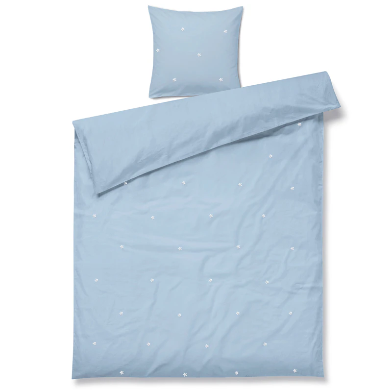 Juna Duvet Cover Set 140x220 cm + 60x63 cm, Light Blue