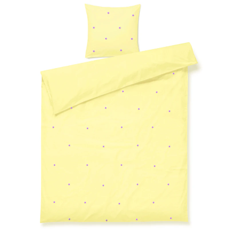 Juna Duvet Cover Set 140x220 cm + 60x63 cm, Yellow