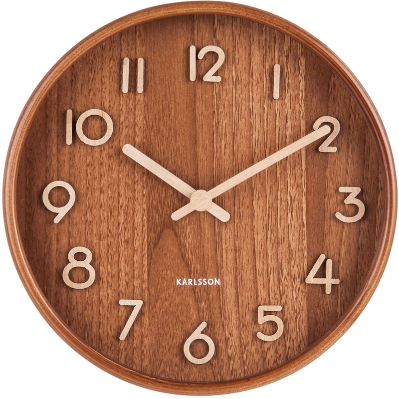Pure Wall Clock S, Dark Lind from Karlsson | RoyalDesign