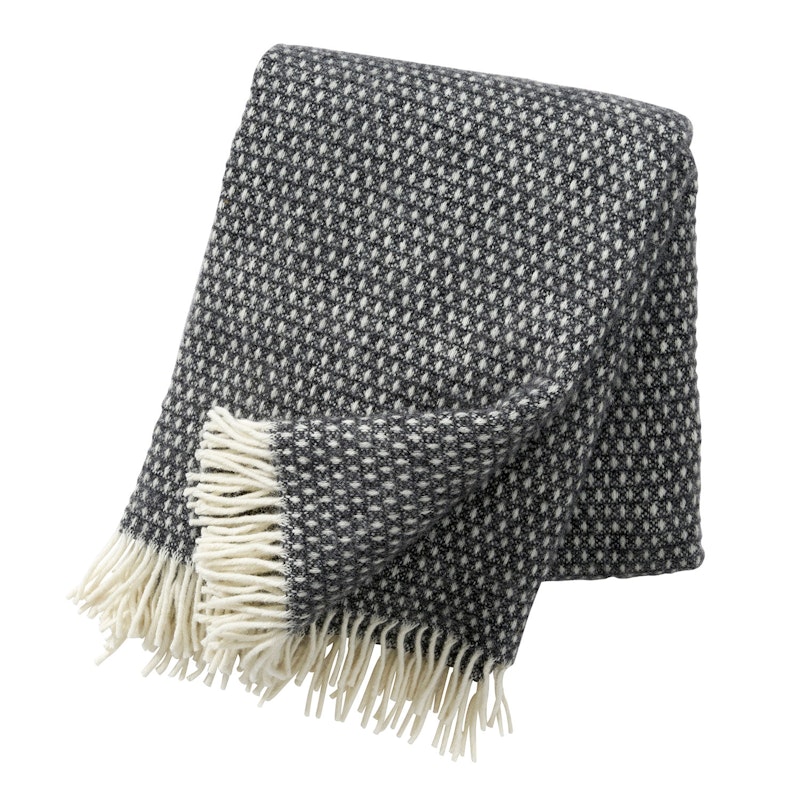 Knut Wool Plaid 130x200 cm, Dark Grey