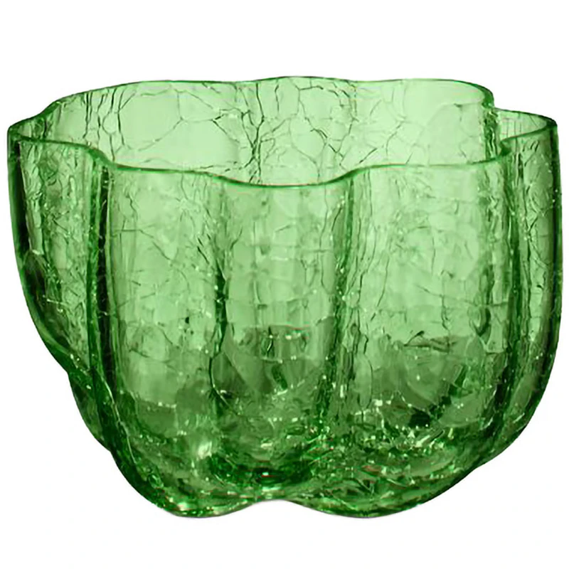Crackle Candle Holder 58 mm, Dark Green