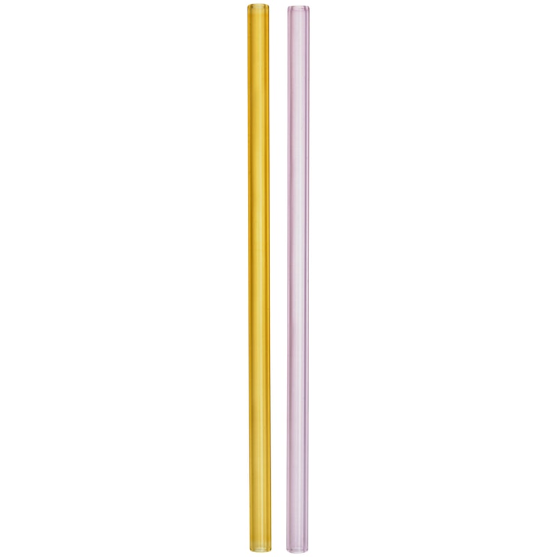 Sipsavor Straws 2-pack, Yellow/Pink