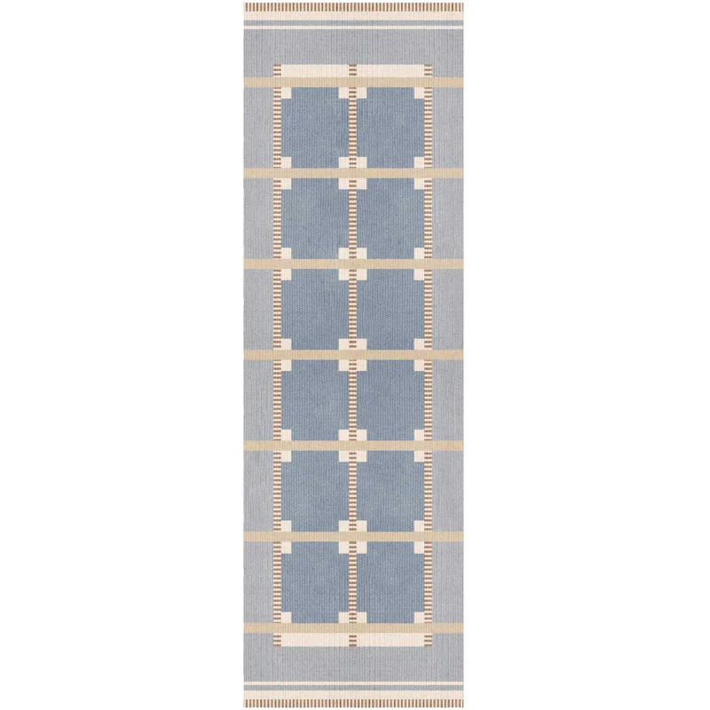 Röllakan Ruth Wool Rug 75x240 cm, Summer Sky