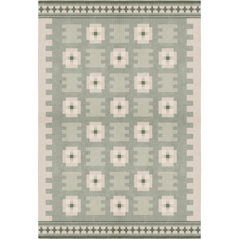 Röllakan Selma Wool Rug 180x270 cm, Sage from Layered | RoyalDesign