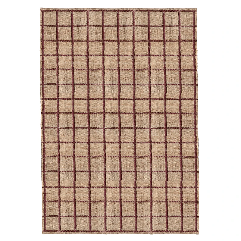 Strata Jute Rug 180x270 cm, Burgundy