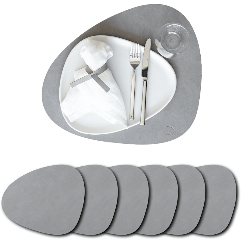 Curve L Nupo Table Mats 37x44 cm 6-pack, Light Grey