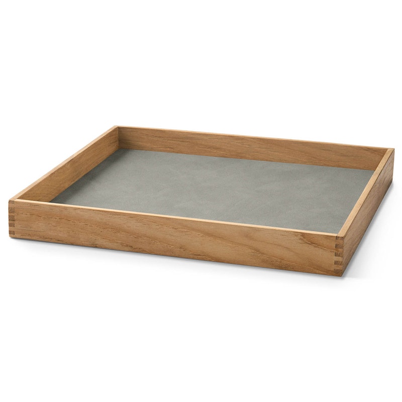 Even Teak Tray Small, Light Grey