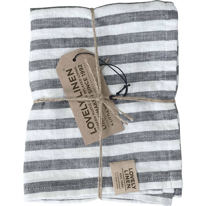 Misty Kitchen Towel, Edge Dark Grey