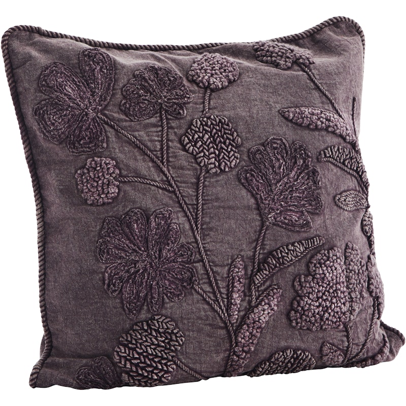 Applique Cushion Cover 50x50 cm, Plum