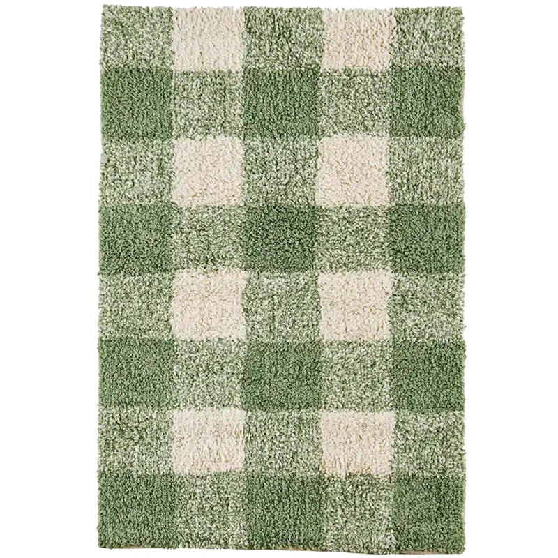 Checked Bathroom Rug 60x90 cm, Green