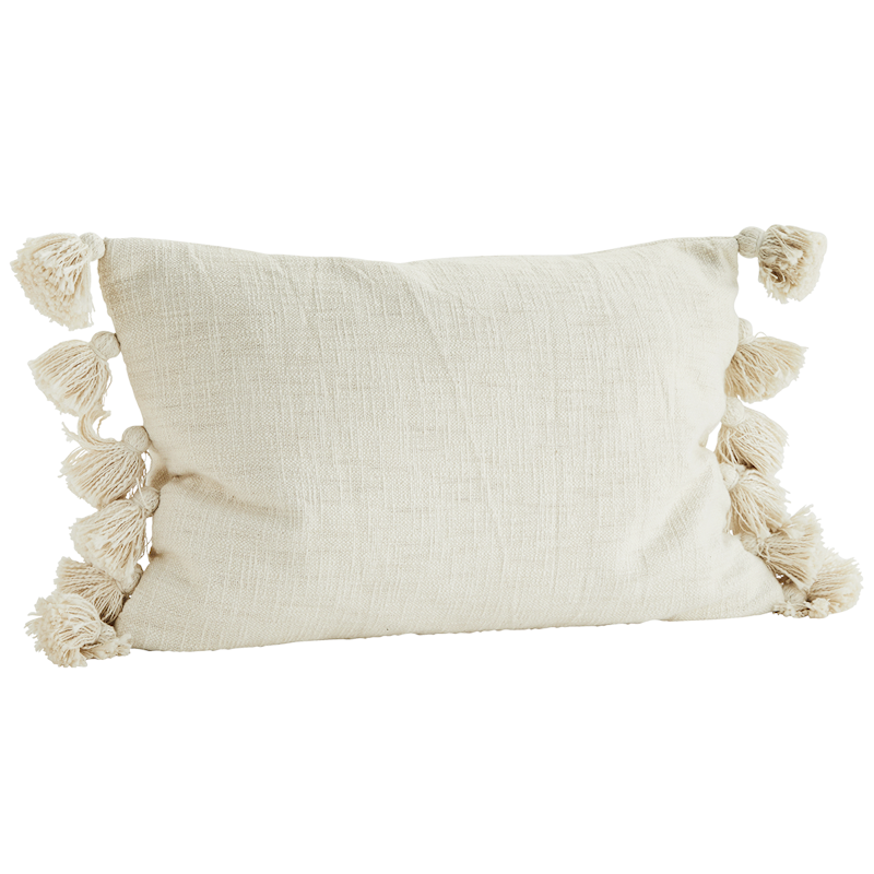 Cushion Cover With Tassels 40x60 cm, Off-White