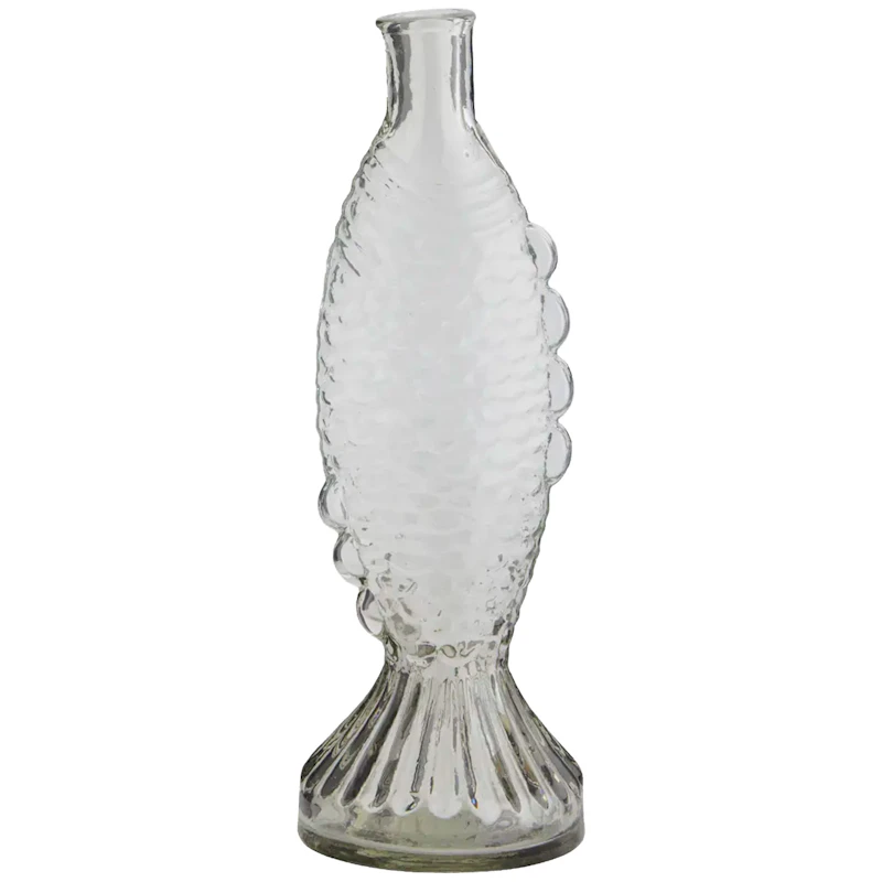 Fish Glass Vase 30 cm, Clear