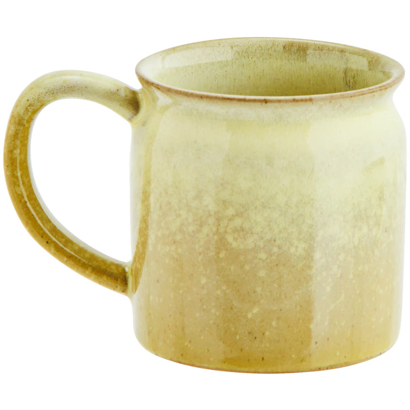 Mug With Ear Ø8 cm, Green / Light Yellow | RoyalDesign