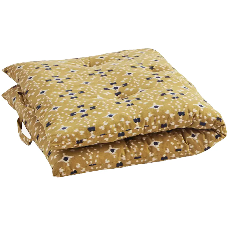 Printed cotton mattress Seat Cushion 60x100 cm, Mustard