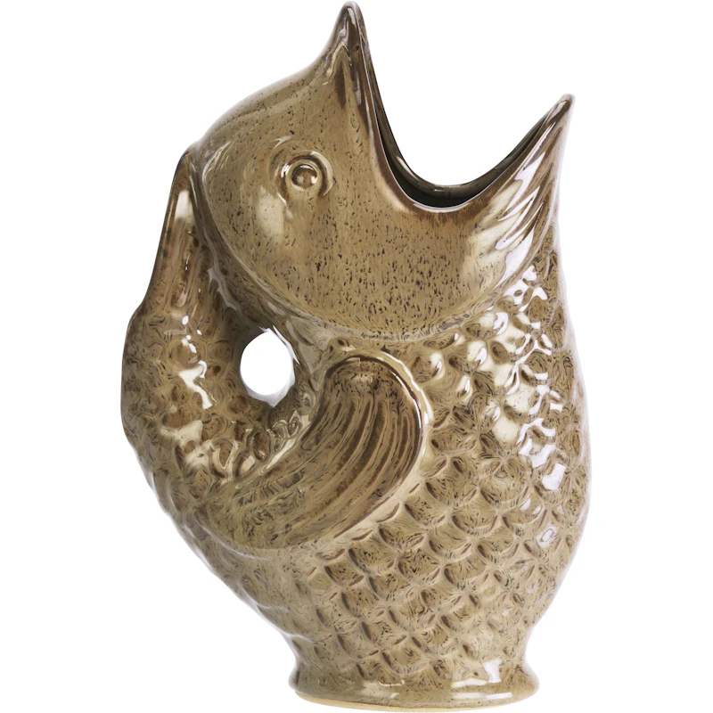 Stoneware fish Vase, Beige