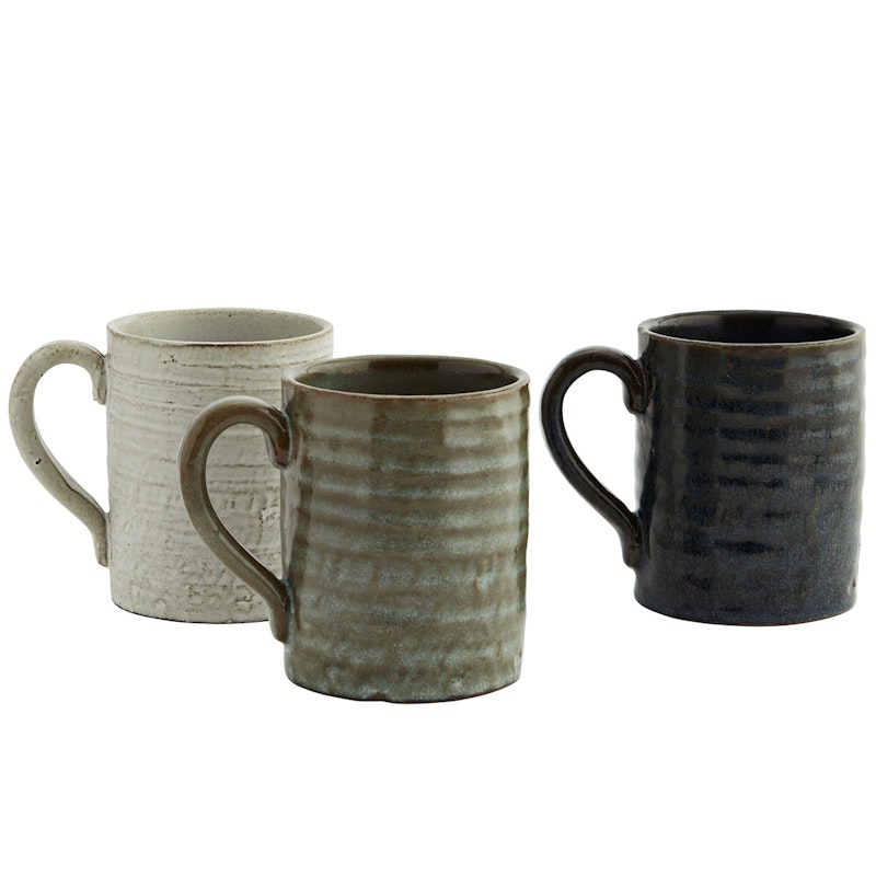 Stoneware mug, 3 Pcs