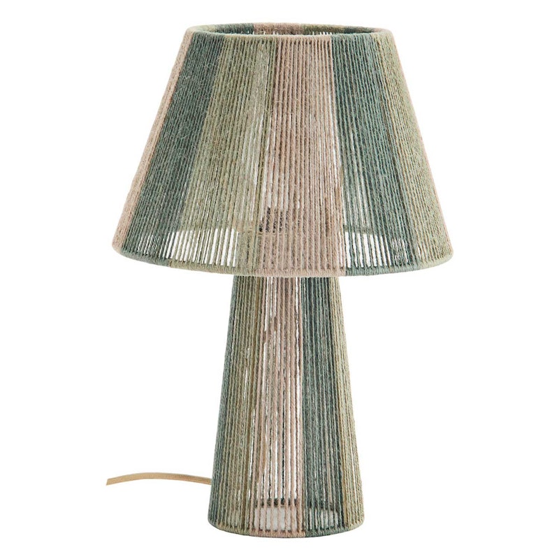 Table Lamp Jute, Light Green/Natural