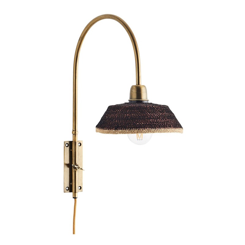 Wall Lamp Antique Brass/Black, 46 cm