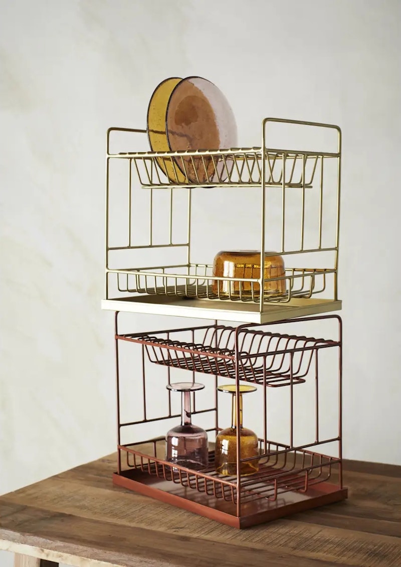 Dish Drainer, Antique Brass from Madam Stoltz RoyalDesign